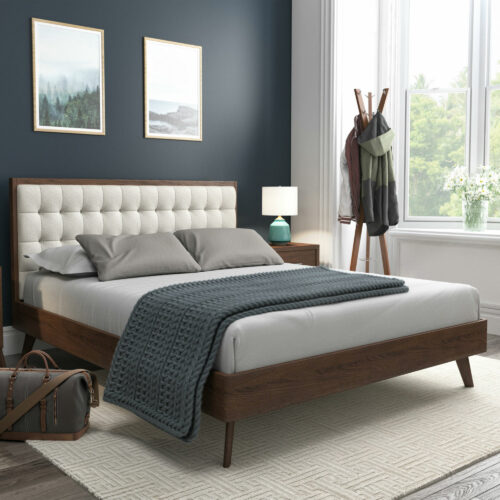 Mateo Upholstered Solid Wood Platform Bed | Artisanelm