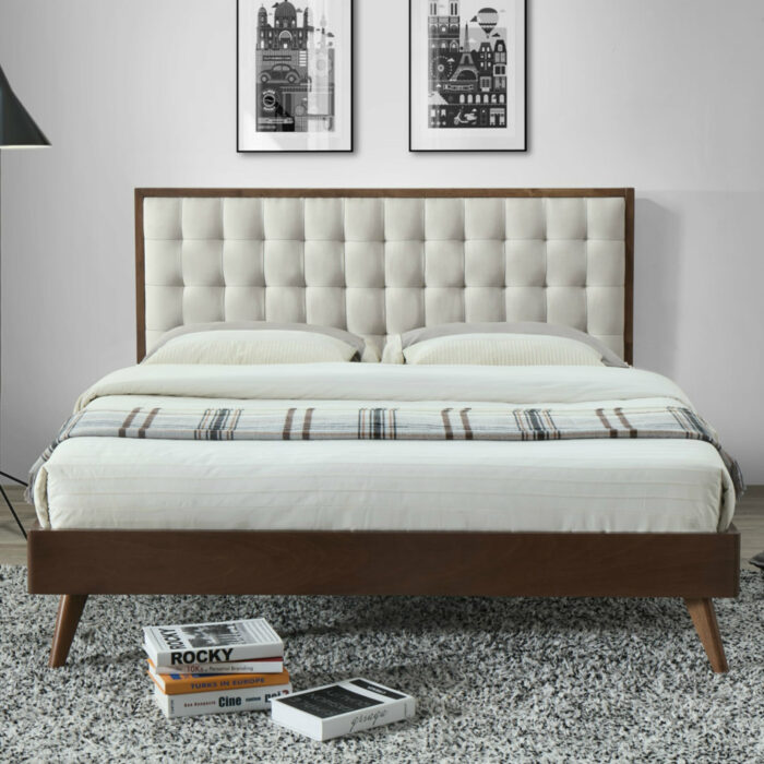 Mateo Upholstered Solid Wood Platform Bed | Artisanelm