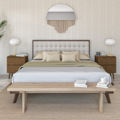 Mateo Upholstered Solid Wood Platform Bed | Artisanelm