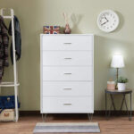 Merriton 5 Drawer Chest | White | Artisanelm