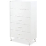 Merriton 5 Drawer Chest | White | Artisanelm