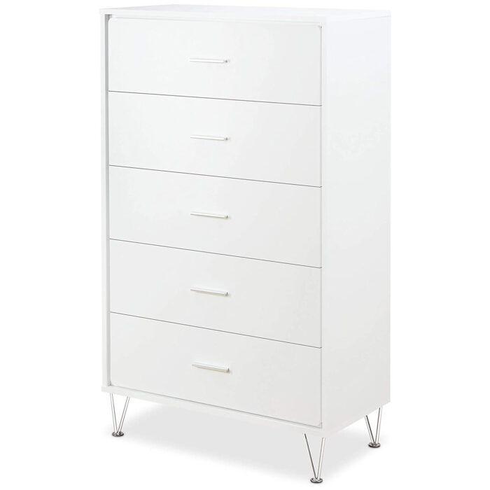 Merriton 5 Drawer Chest | White | Artisanelm