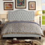 Natalie Upholstered Low Profile Bed with Adjustable Headboard | Gray | Artisanelm