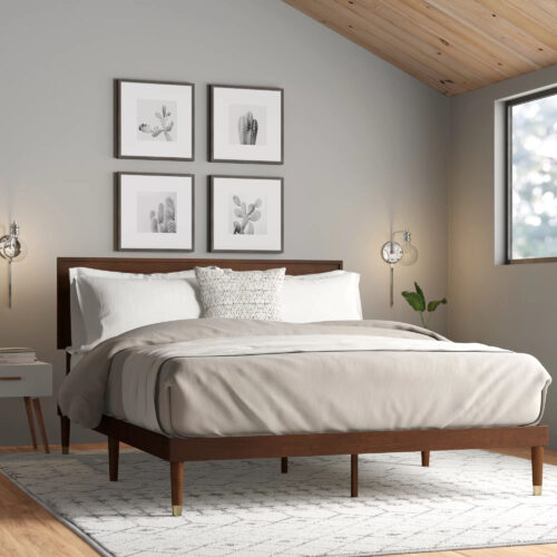 Sierra Solid Wood Panel Platform Bed | Artisanelm