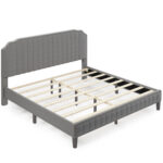 Vienna Upholstered Platform Bed | Gray | Artisanelm