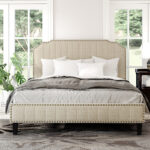 Vienna Upholstered Platform Bed | Beige | Artisanelm