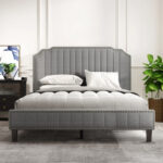 Vienna Upholstered Platform Bed | Gray | Artisanelm