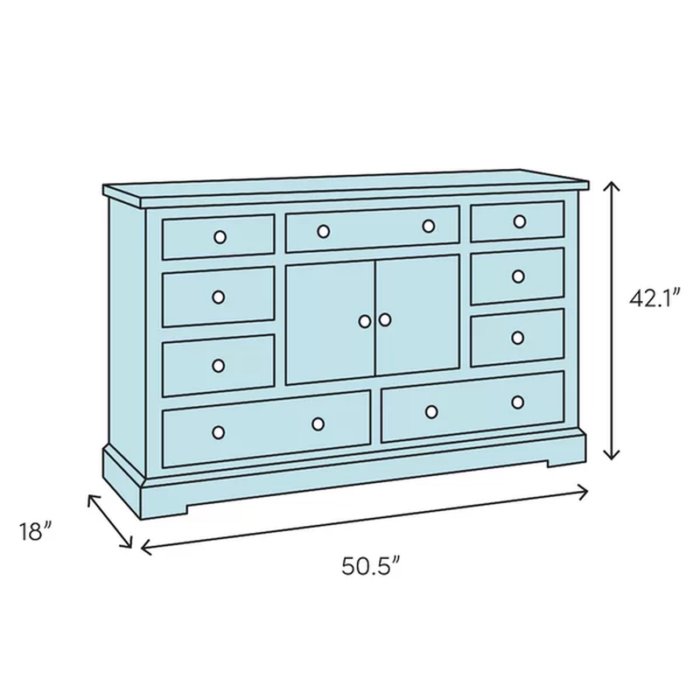 Somerset Solid Wood 8 Drawer Double Dresser