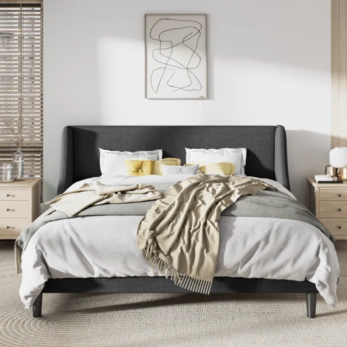 Avatar Wingback Upholstered Platform Bed