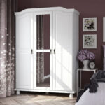 Color_White | Nate Solid Wood Mirrored Wardrobe Armoire