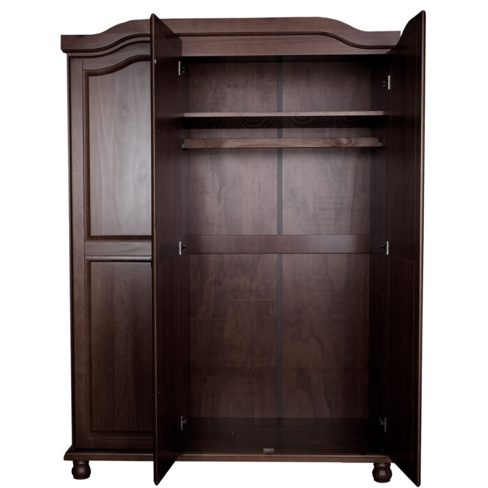 Color_Tobacco | Nate Solid Wood Mirrored Wardrobe Armoire