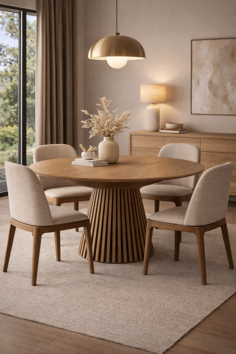 Artisan Elm – Aurelia Extendable Slatted Oak Dining Table
