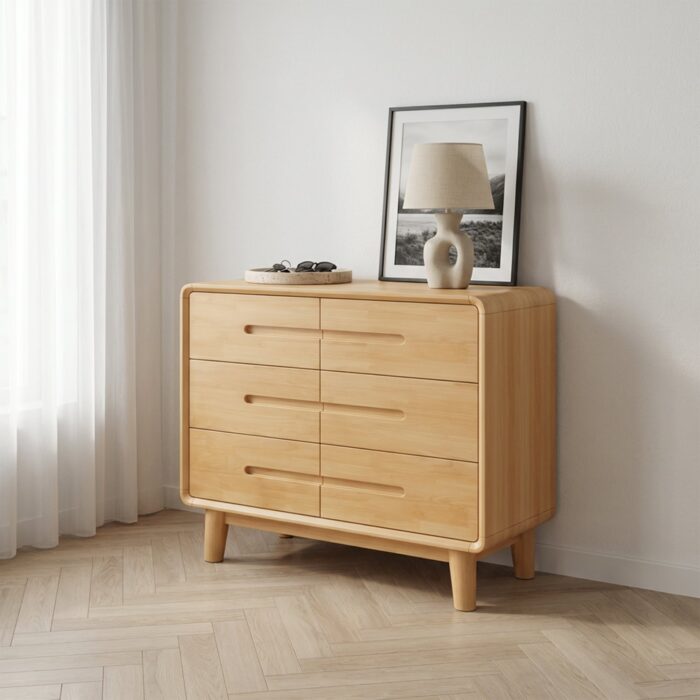 Rowan Natural Solid Wood 6-Drawer Dresser - Artisan Elm