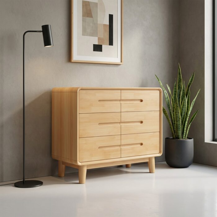 Rowan Natural Solid Wood 6-Drawer Dresser - Artisan Elm